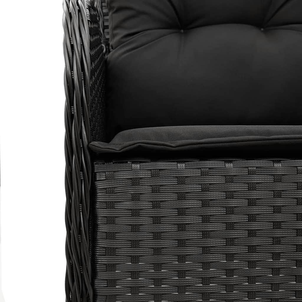 5-Piece Noir Rattan Garden Dining Set with Cushioned Elegance
