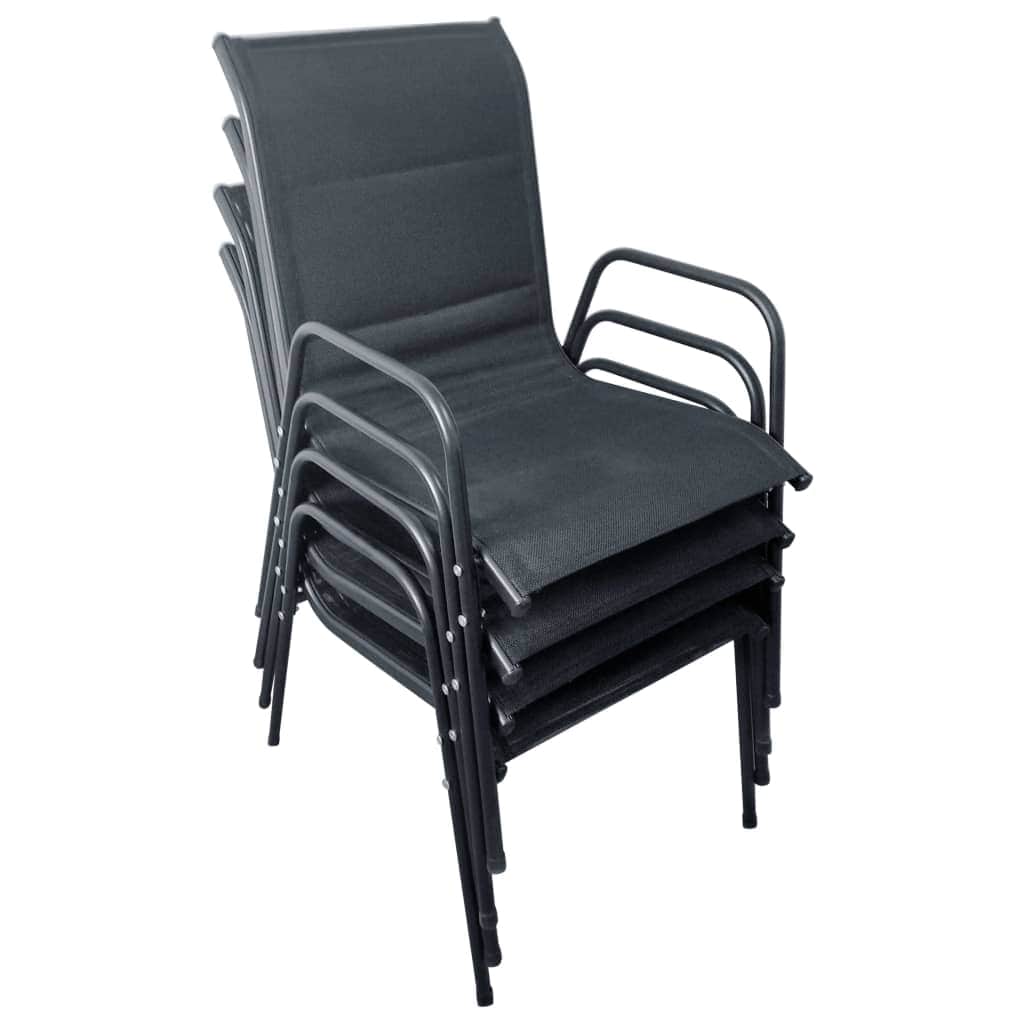 5 Piece Outdoor Dining Set Steel Black - Simple deals