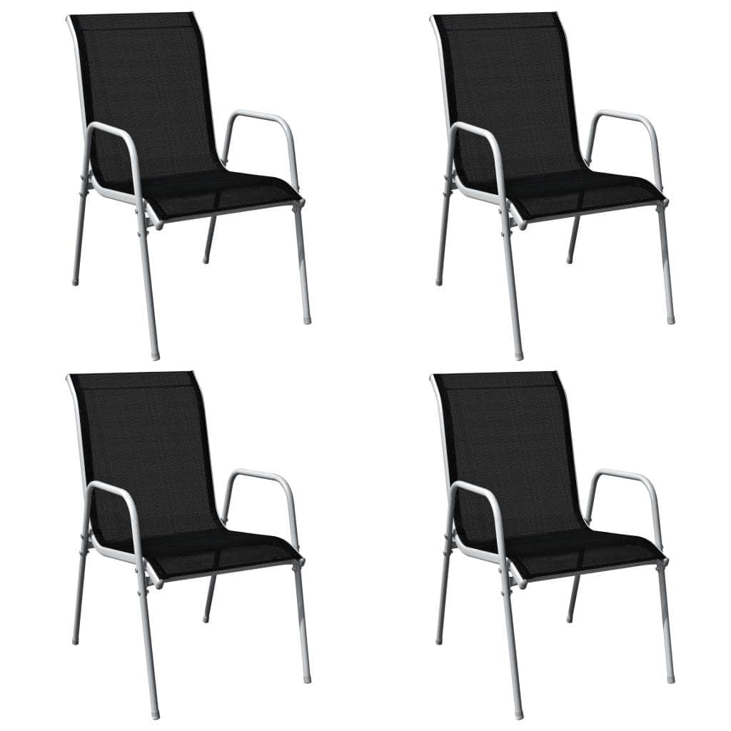 5 Piece Outdoor Dining Set Steel Black - Simple deals