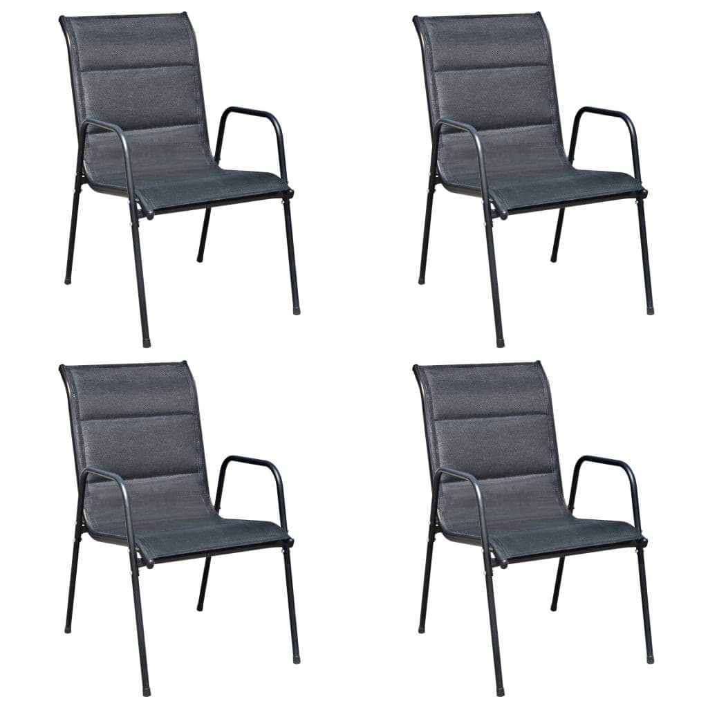 5 Piece Outdoor Dining Set Steel Black - Simple deals