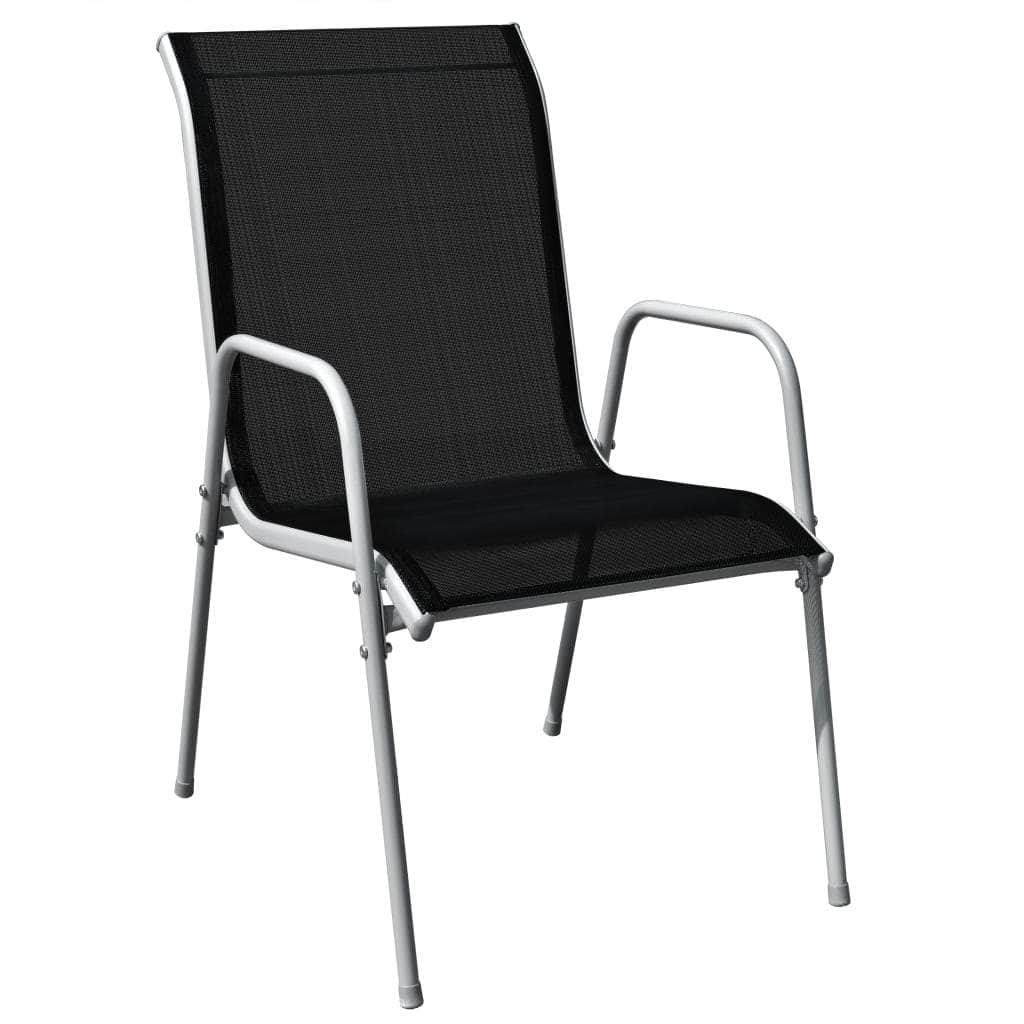 5 Piece Outdoor Dining Set Steel Black - Simple deals