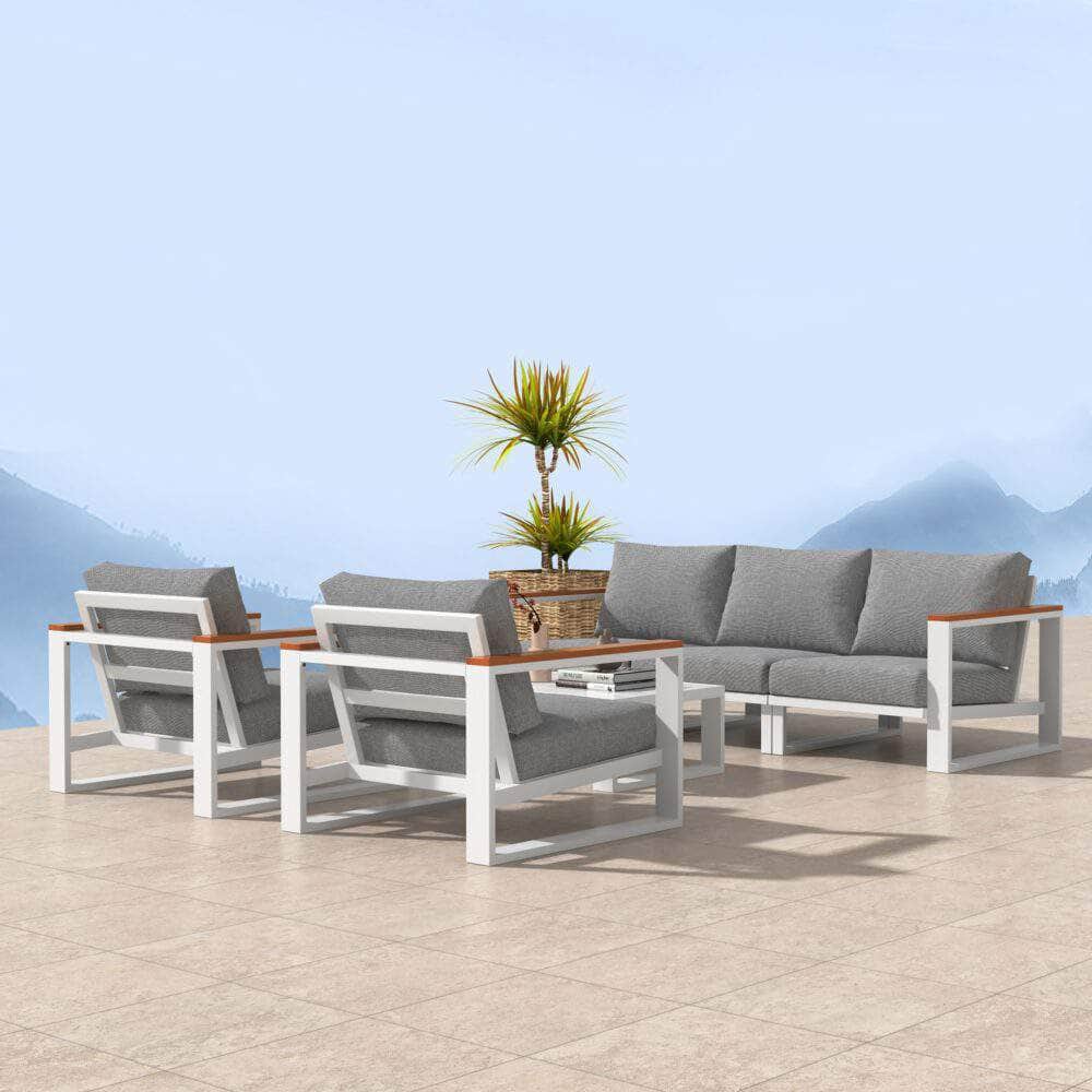 5 Seater Grandeur Lounge Suite White