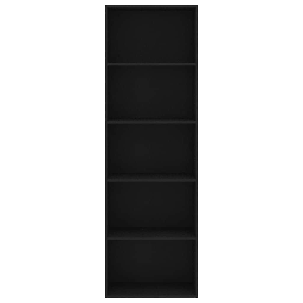 5-Tier Book Cabinet Black - Chipboard