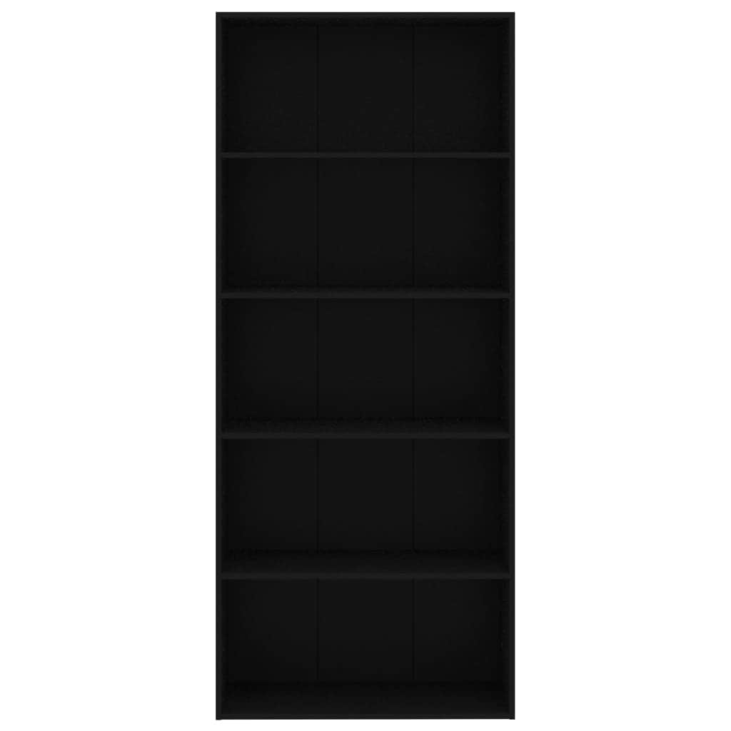 5-Tier Book Cabinet Black  Chipboard