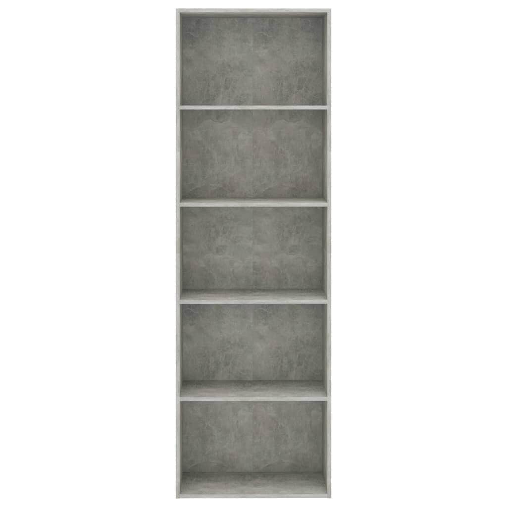 5-Tier Book Cabinet Concrete Grey - Chipboard