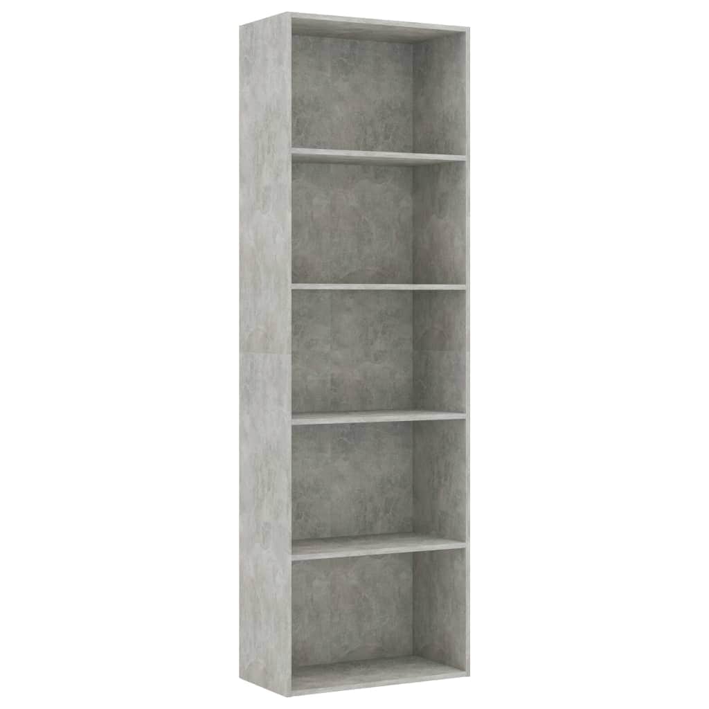 5-Tier Book Cabinet Concrete Grey - Chipboard