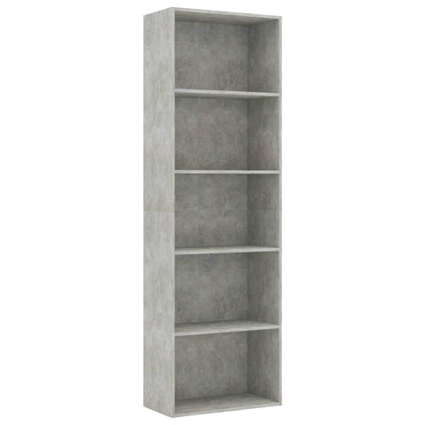 5-Tier Book Cabinet Concrete Grey - Chipboard