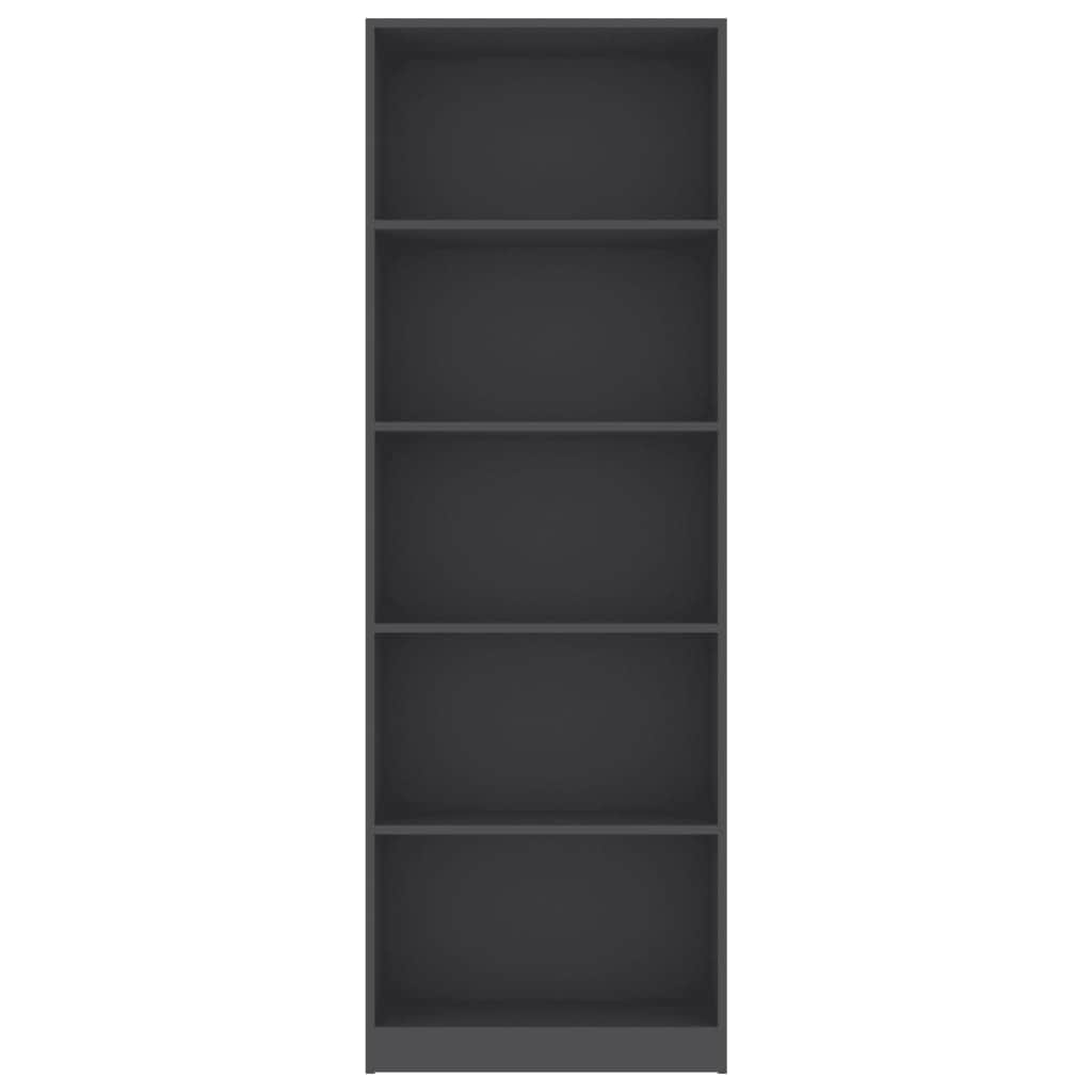 5-Tier Book Cabinet Grey Chipboard