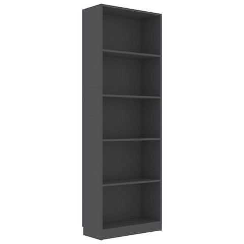 5-Tier Book Cabinet Grey Chipboard