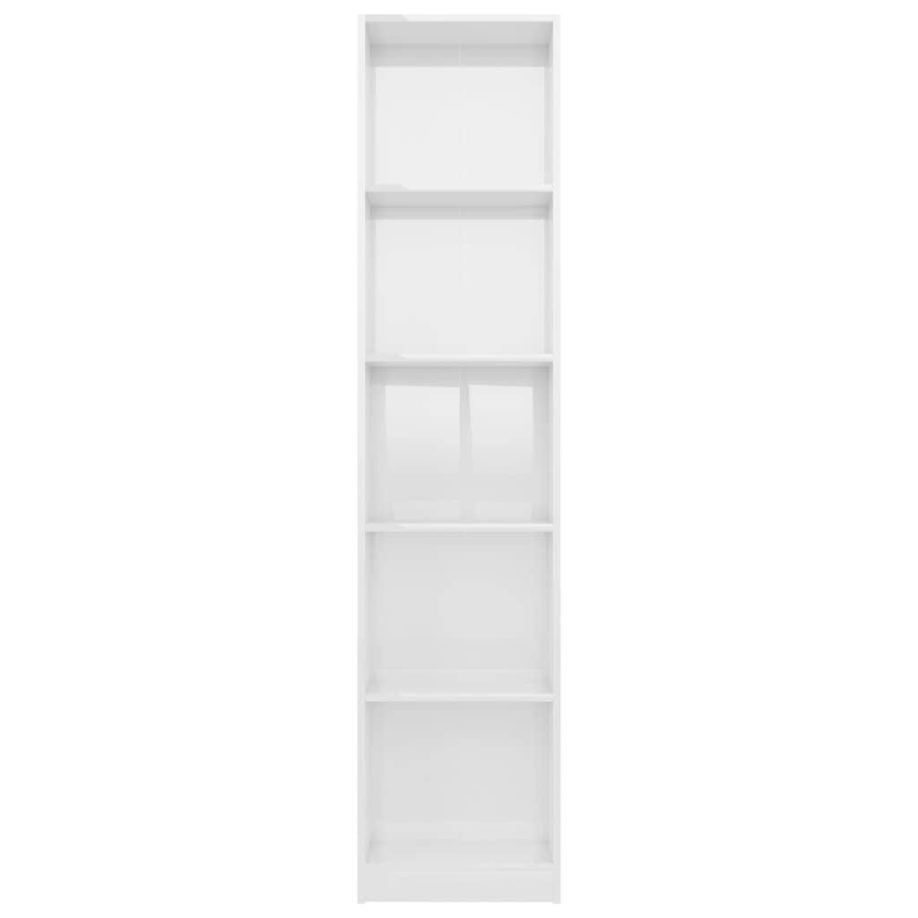 5-Tier Book Cabinet High Gloss White