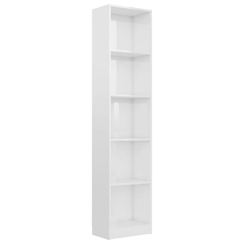 5-Tier Book Cabinet High Gloss White