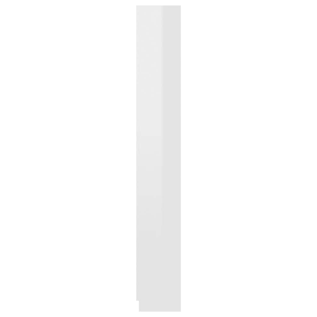 5-Tier Book Cabinet High Gloss White Chipboard