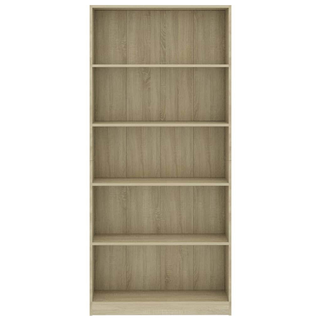 5-Tier Book Cabinet Sonoma Oak Chipboard