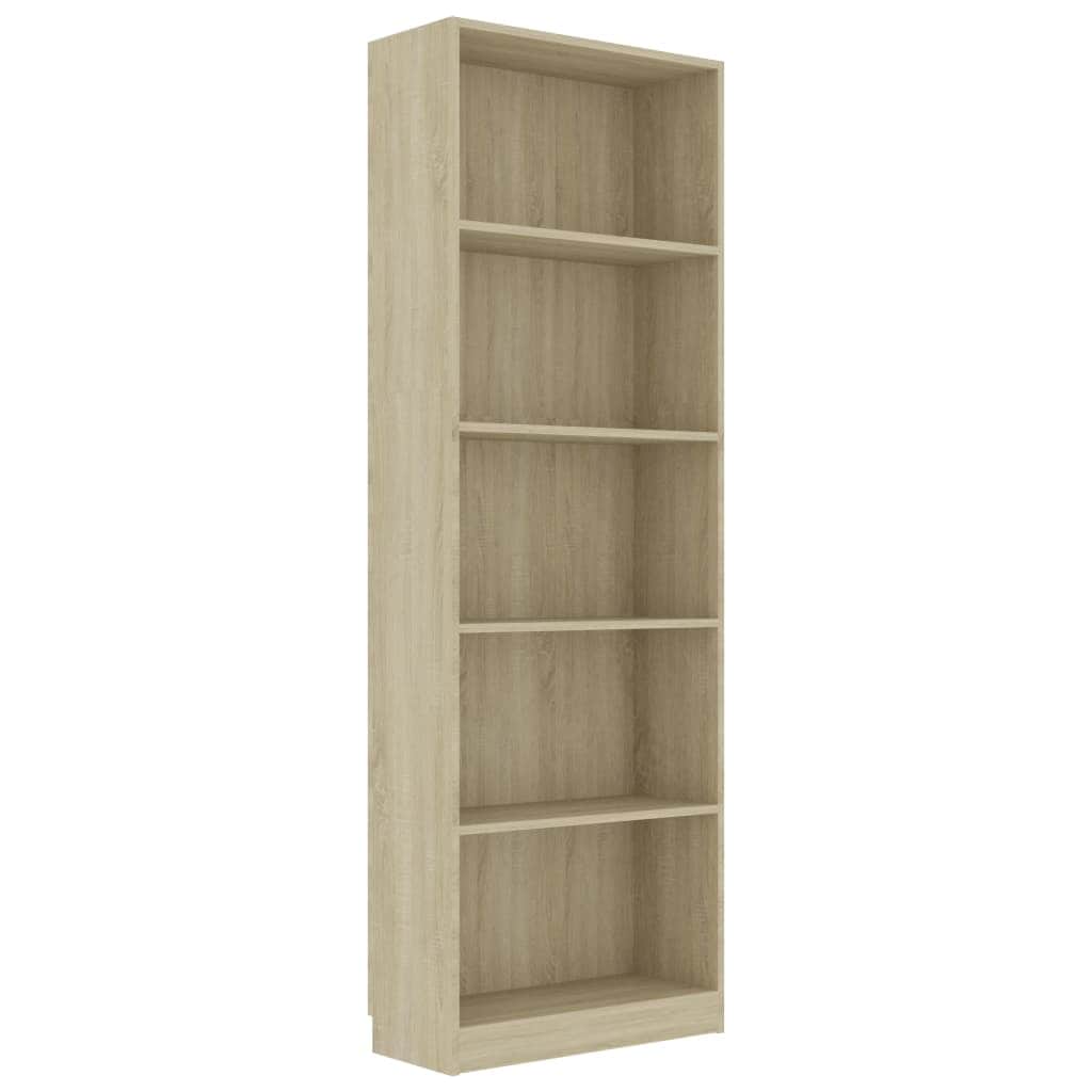 5-Tier Book Cabinet Sonoma Oak Chipboard