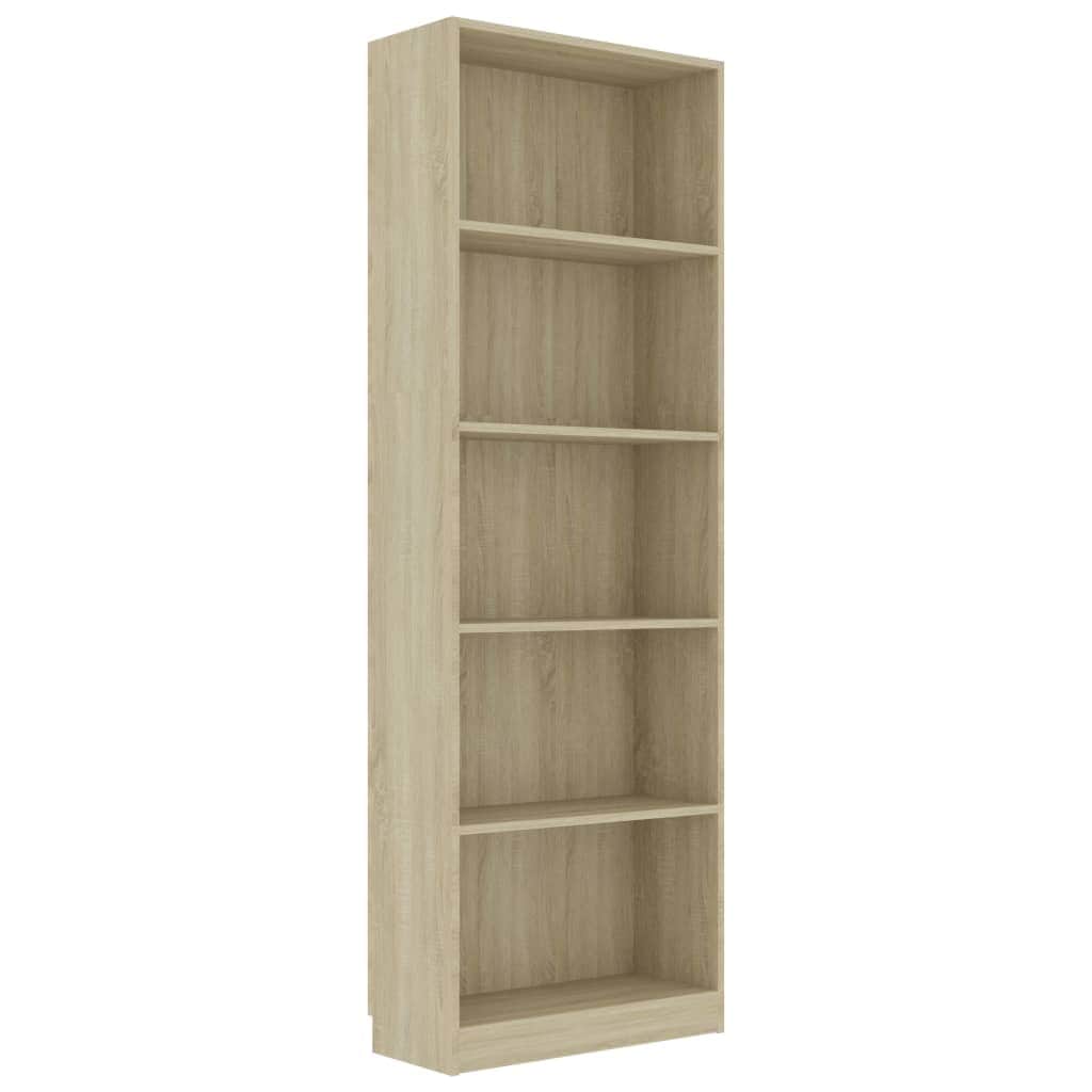 5-Tier Book Cabinet Sonoma Oak Chipboard