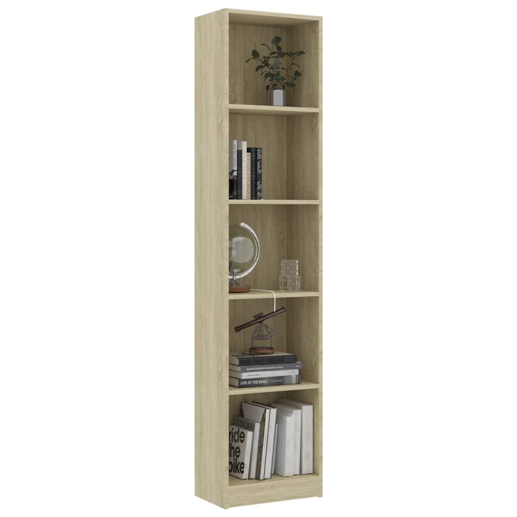 5-Tier Book Cabinet Sonoma Oak-Chipboard