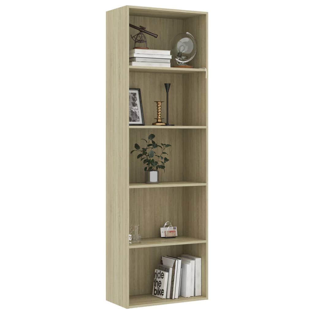 5-Tier Book Cabinet Sonoma Oak - Chipboard