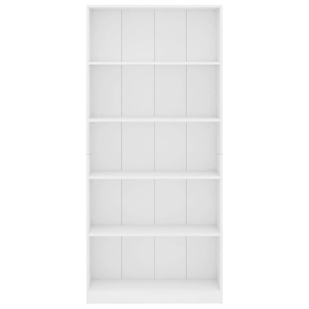 5-Tier Book Cabinet White Chipboard