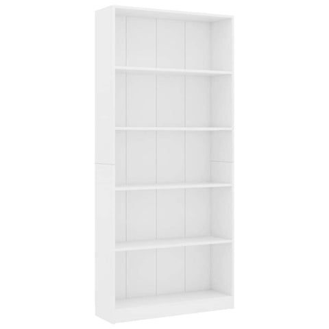 5-Tier Book Cabinet White Chipboard