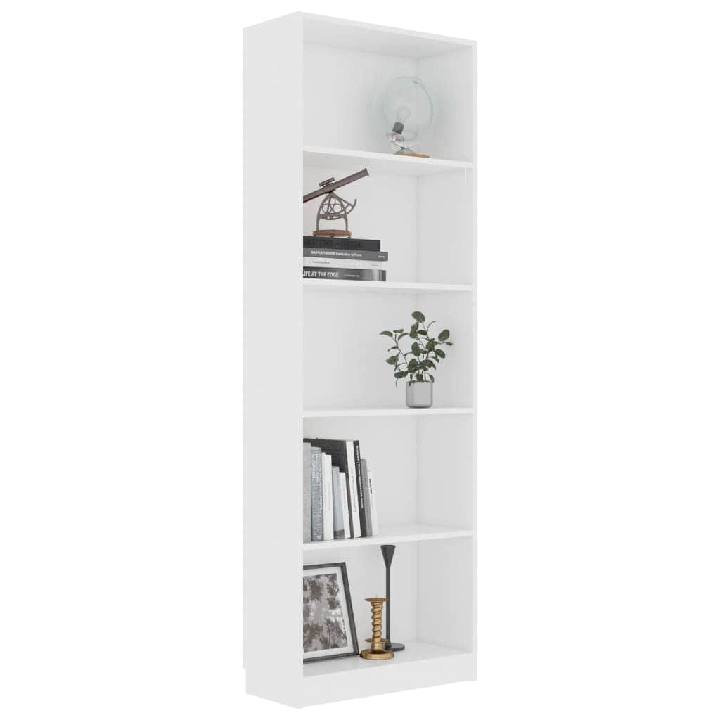 5-Tier Book Cabinet White Chipboard