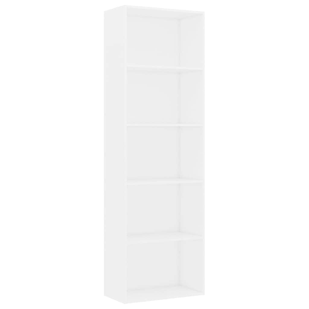 5-Tier Book Cabinet White - Chipboard
