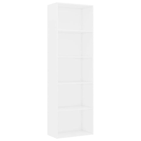 5-Tier Book Cabinet White - Chipboard