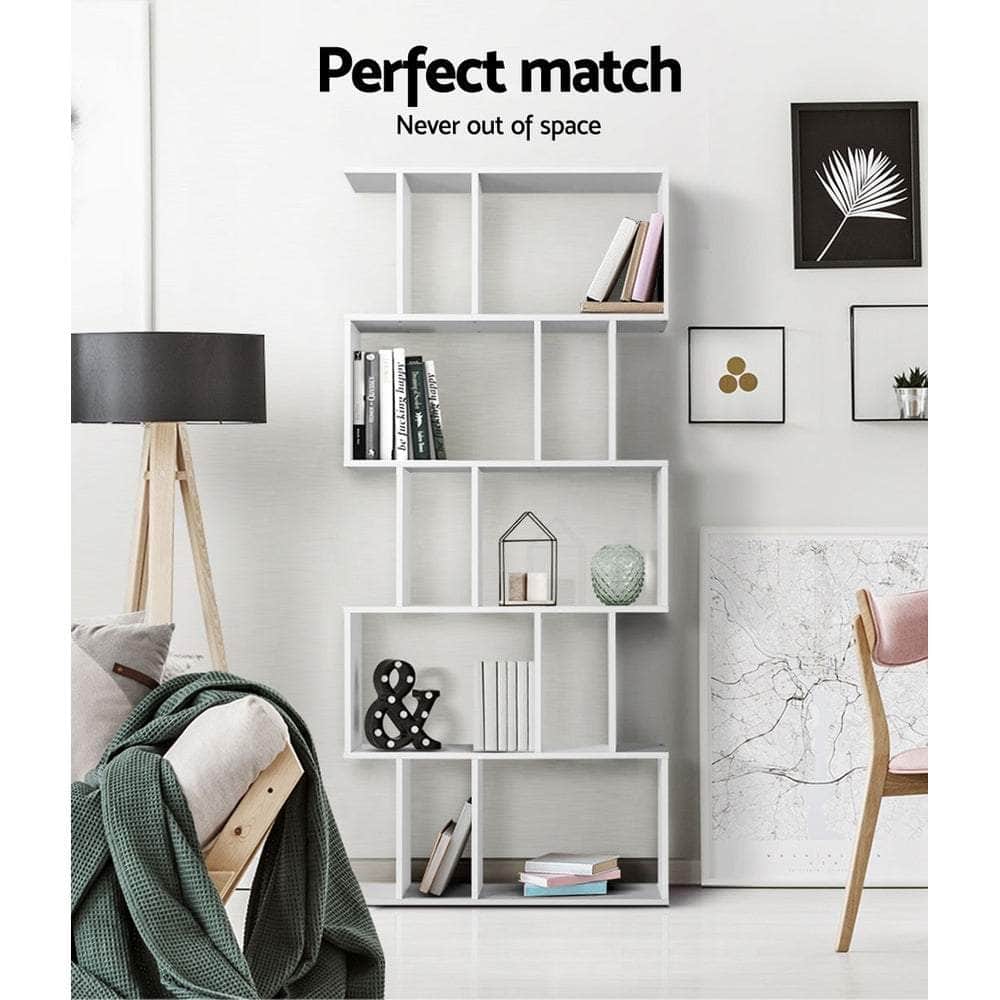 5 Tier Bookshelf Display Shelf CD Cabinet Bookcase Stand Storage White