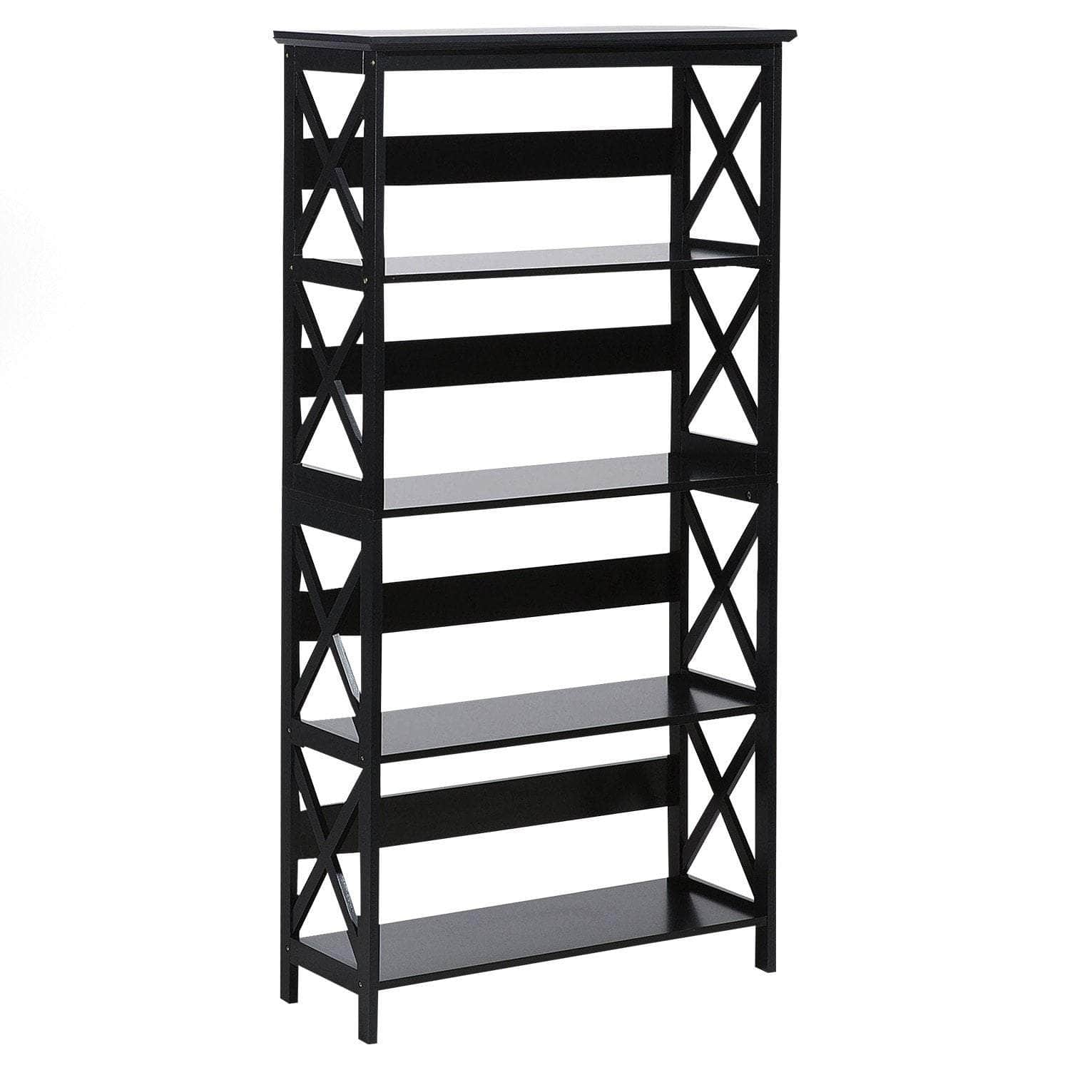 5-Tier Cross Panel Bookshelf