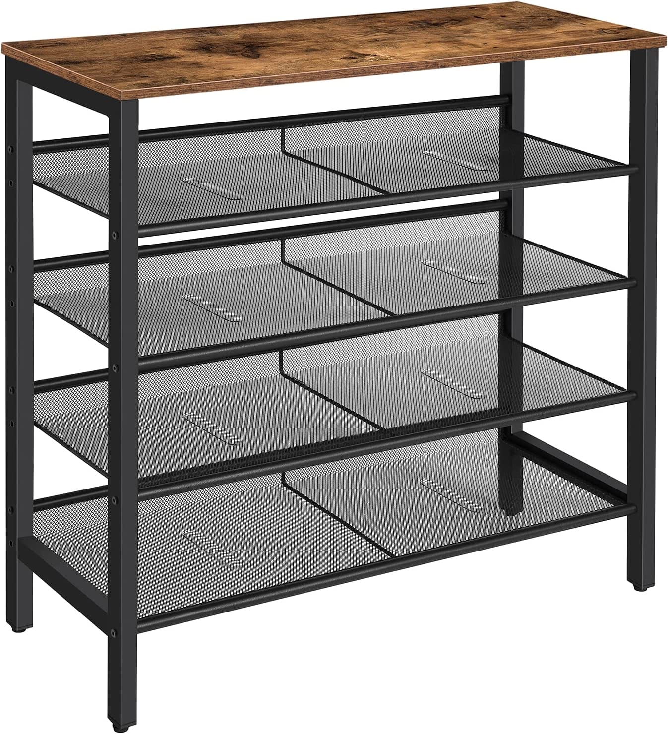 5-Tier Shoe Rack, Industrial Shoe Organizer Storage Bench with Shoe Storage - photo 8