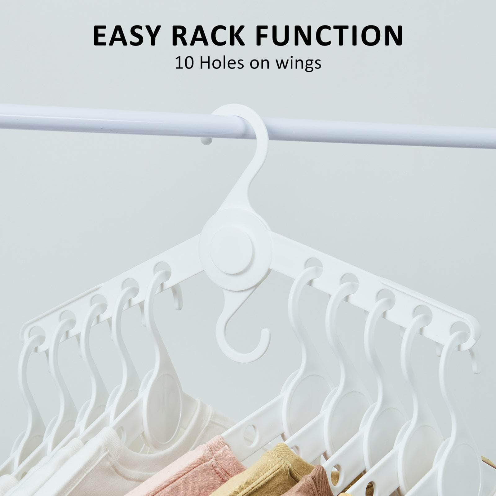 50 Set White Plus Hanger Multiple Clothes Rack Organizer Foldable