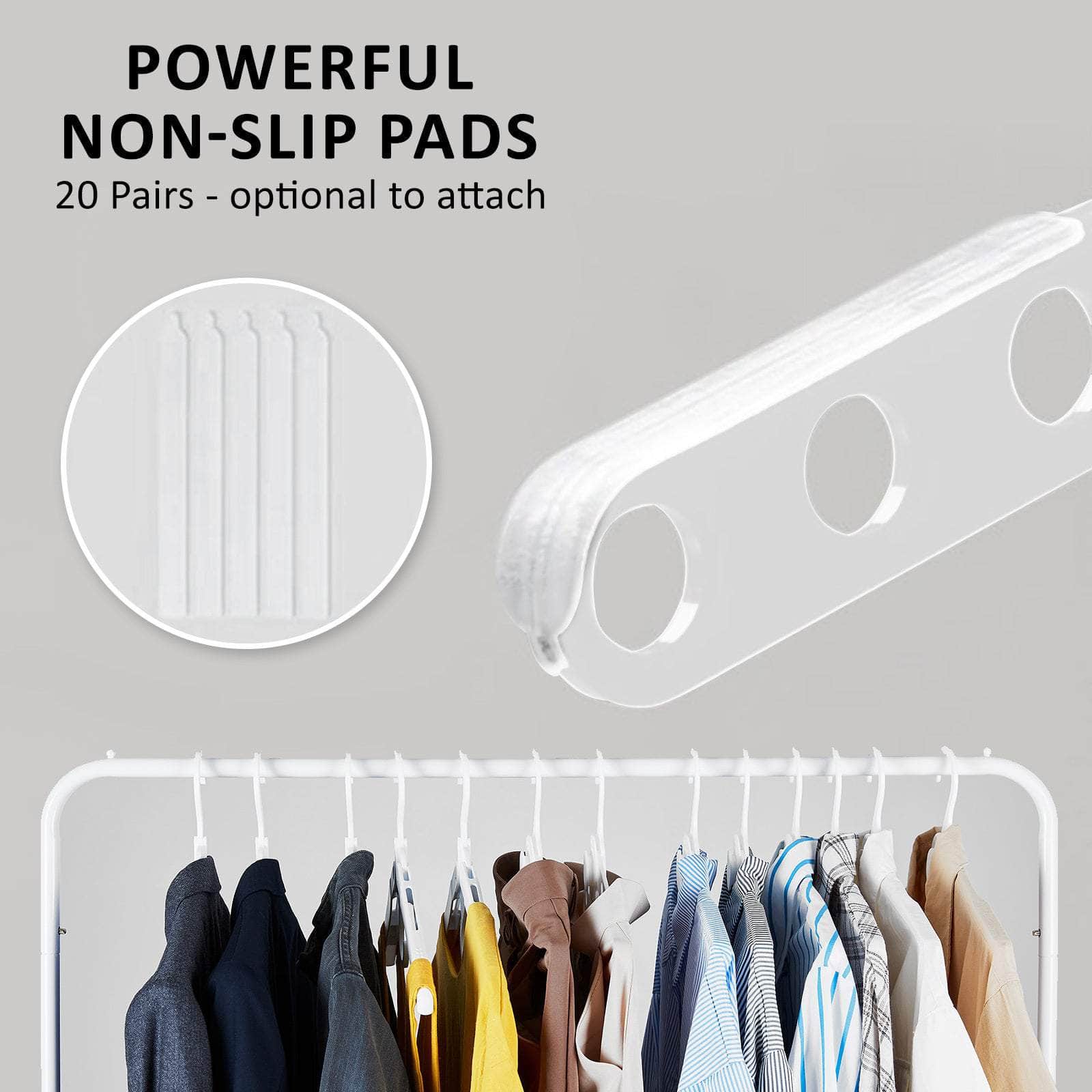 50 Set White Plus Hanger Multiple Clothes Rack Organizer Foldable