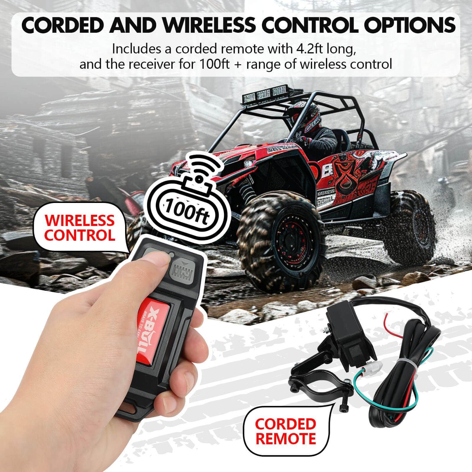 5000LBS 12V Electric Winch with Synthetic Rope