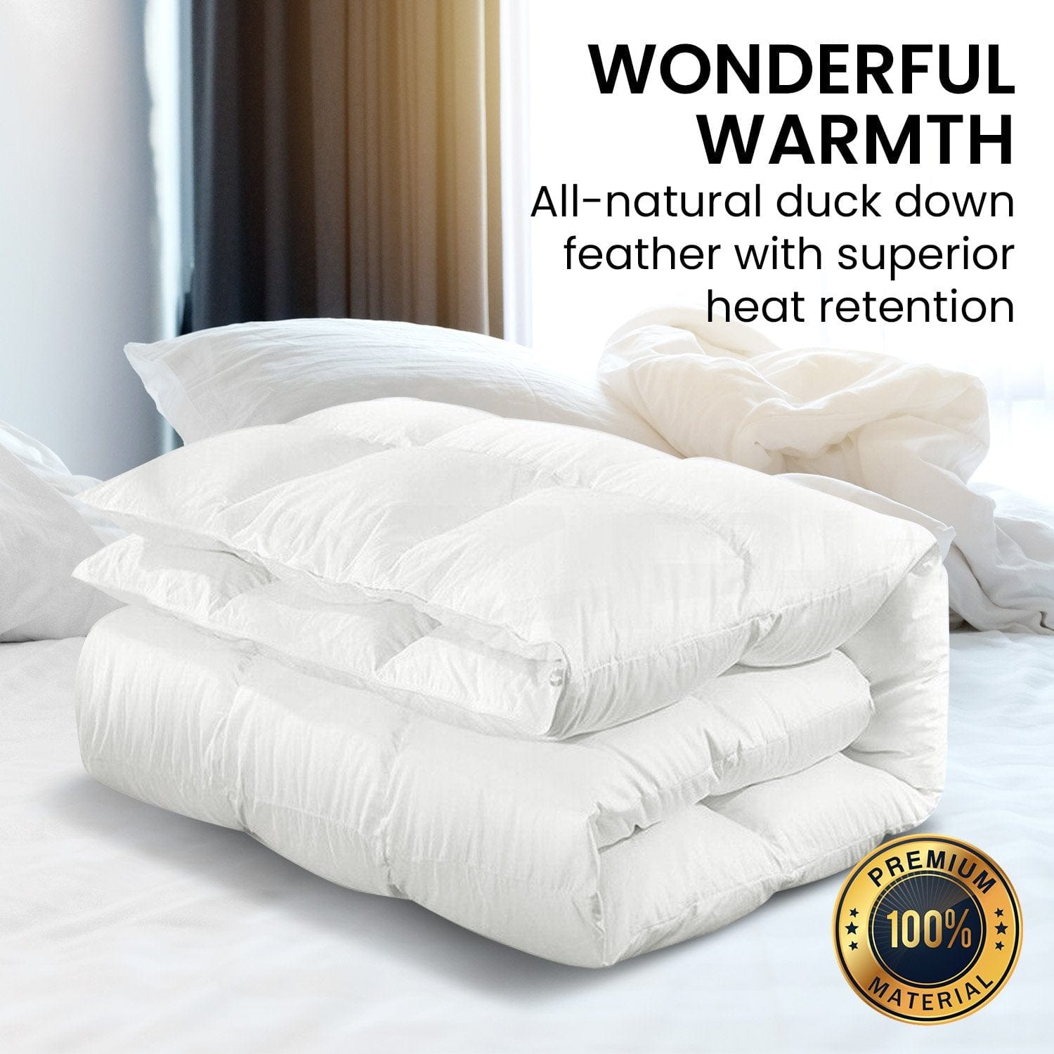 500GSM Duck Down Feather Quilt Comforter Doona - Queen/King/Super King with bedding