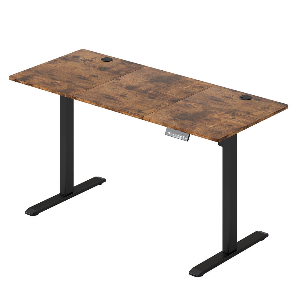 Adjustable Steel Desk - Oak 140x60x72cm