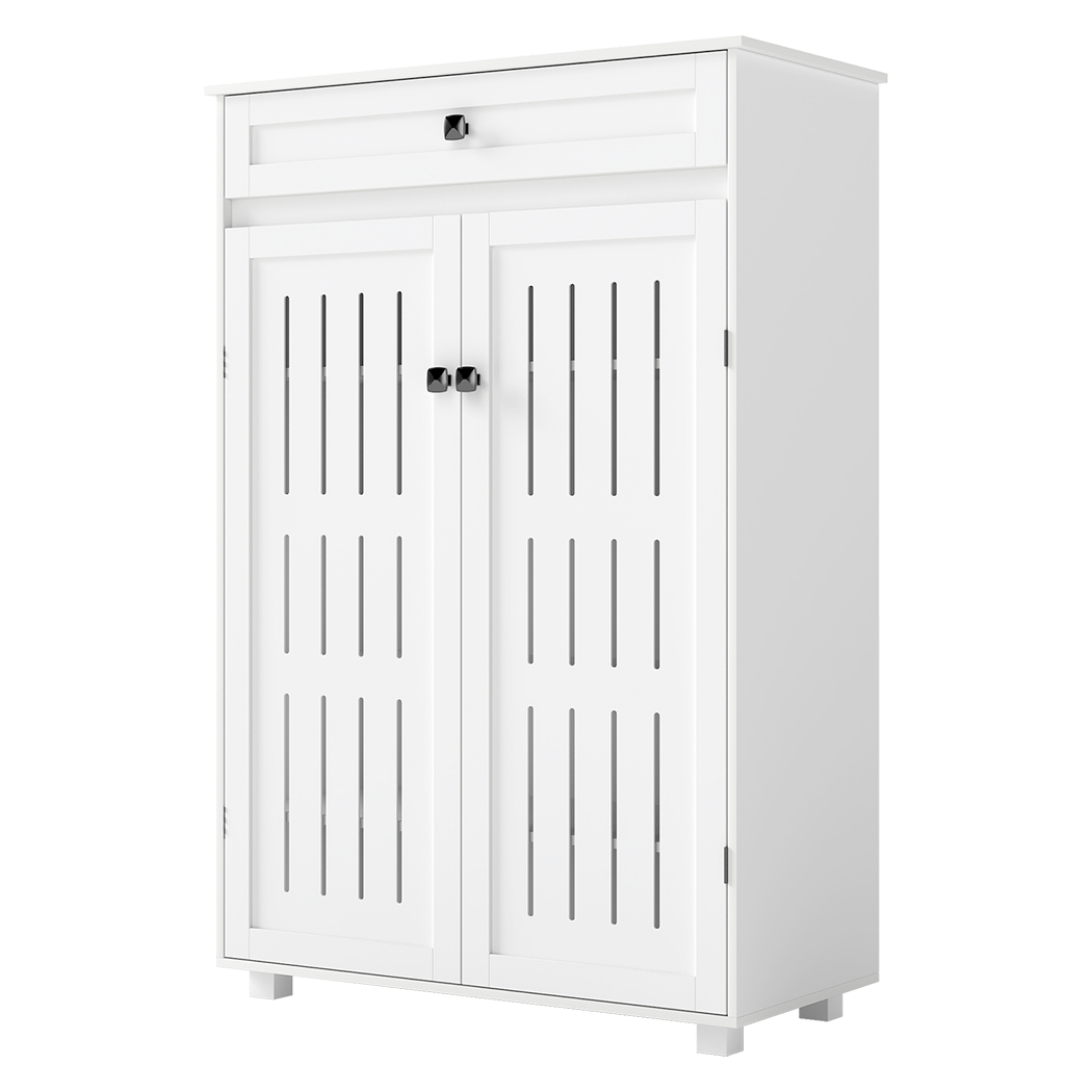 Shoe Cabinet White Storage 78x37x116cm