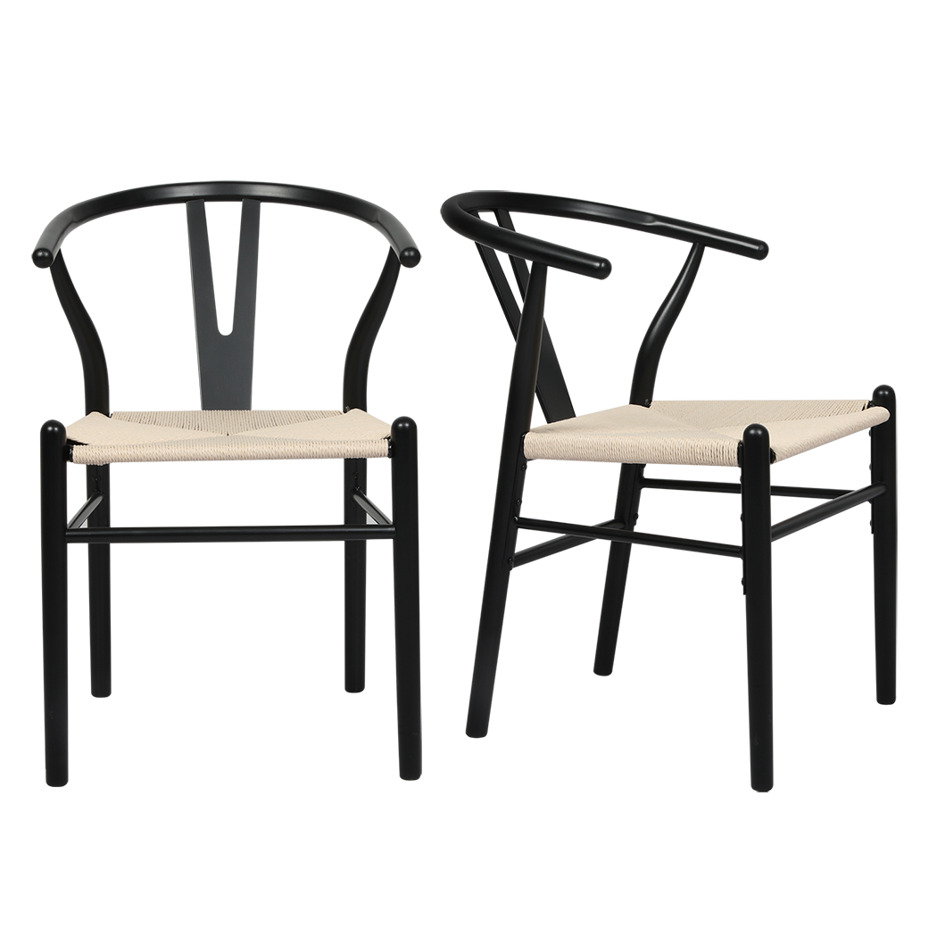 Luxury 4x Dining Chairs Wooden Hans Black  Wood Finish Classic