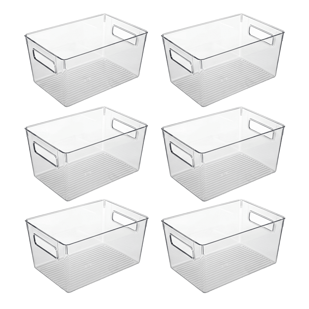 Clear Storage Bins 6-Pack Pantry Fridge Organiser | Simplede