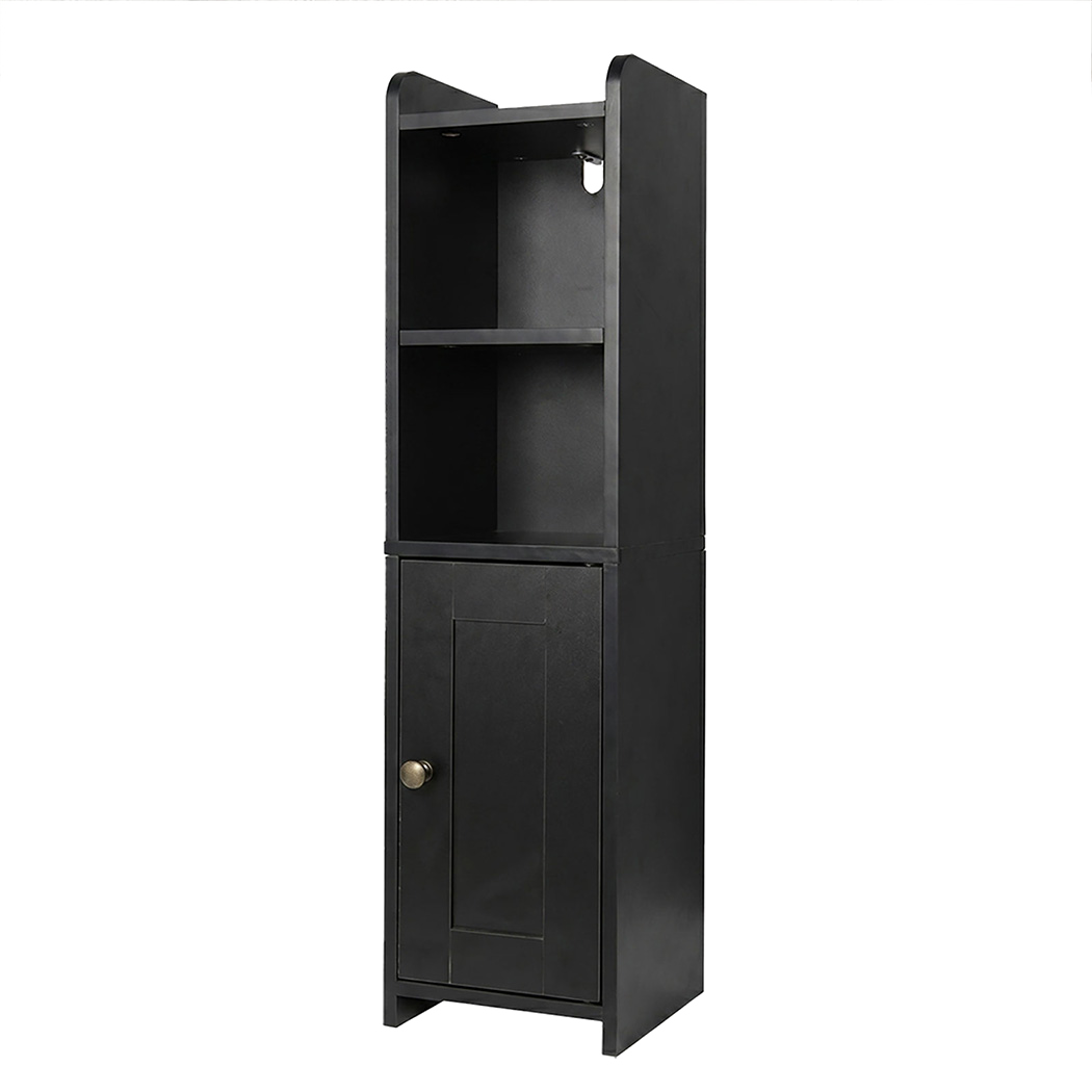 Slim Corner Bathroom Cabinet Storage 78.5cm Black | Simplede