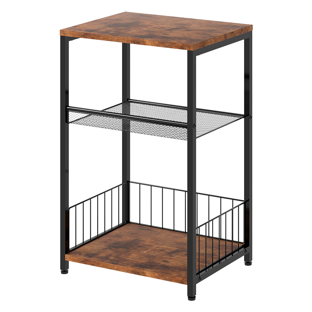 Side Table 3-Tier Storage Brown 40x30x60cm