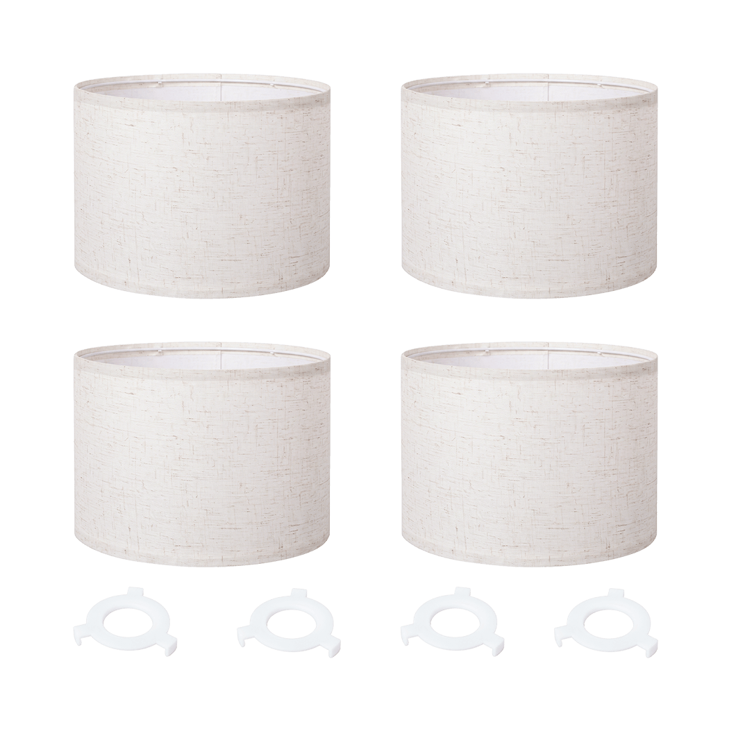 Linen Drum Lamp Shade Beige 26x26x18cm