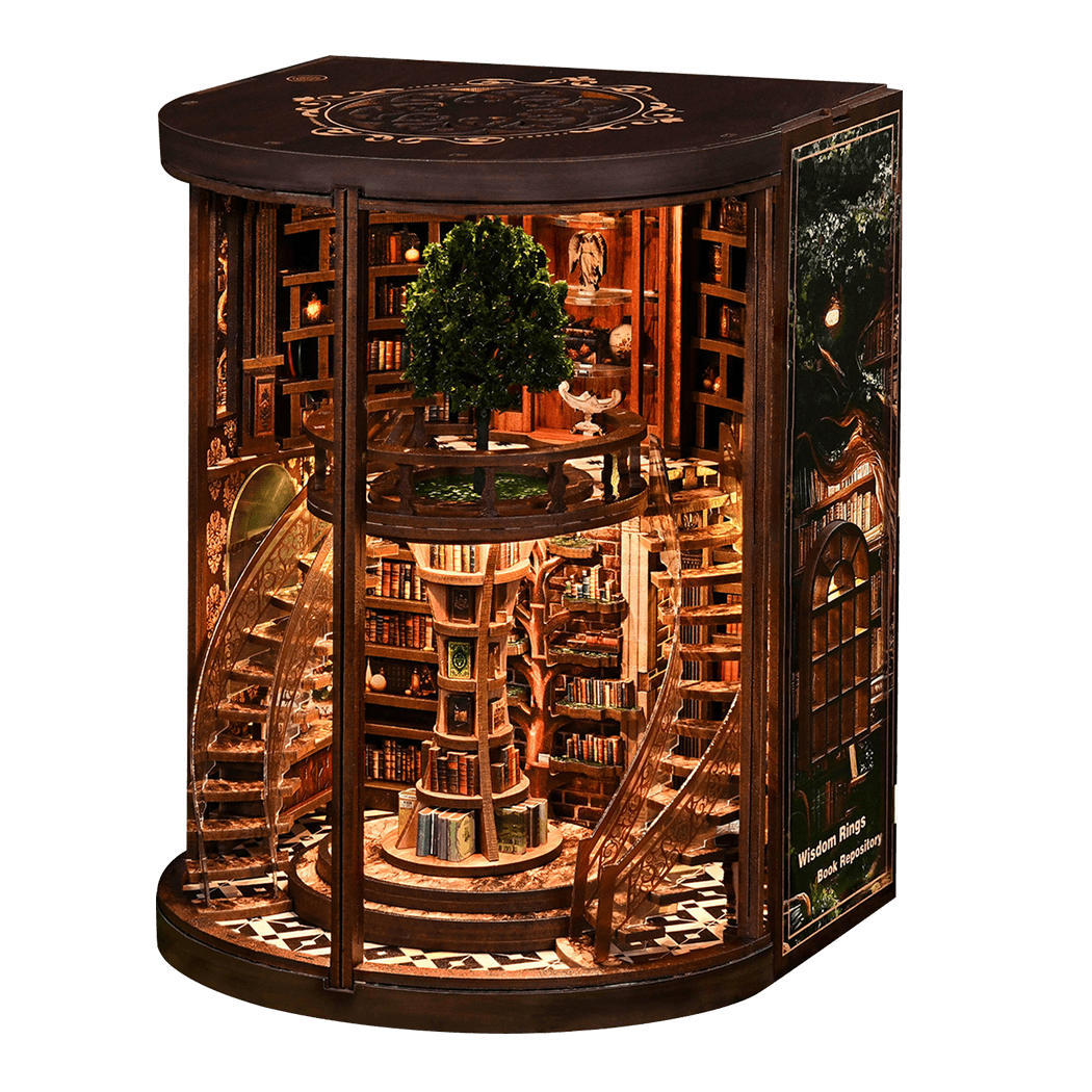 Miniature Library Kit Walnut 16x14x21cm