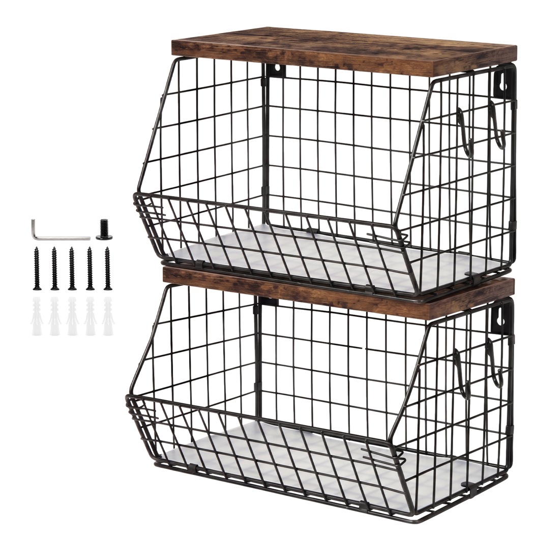 Stackable Wall Mount Kitchen Storage Basket | Simpledeals