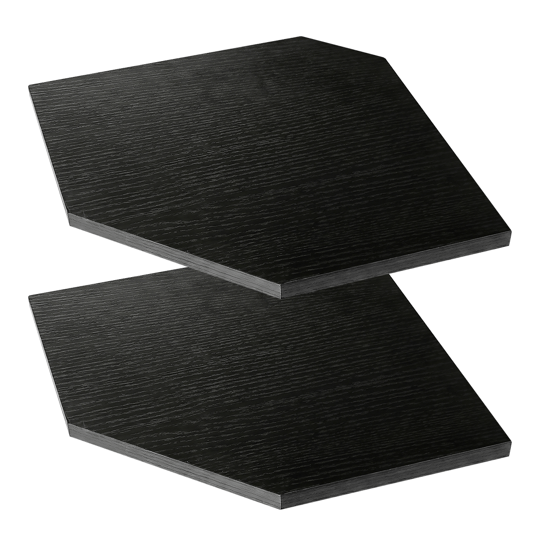 Corner Wall Shelves 2pc Floating Storage Black | Simpledeals