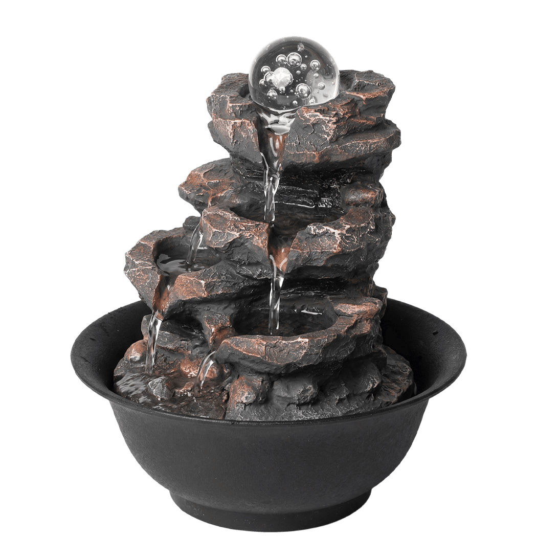 Indoor Water Fountain Tabletop Brown 21x21x24cm