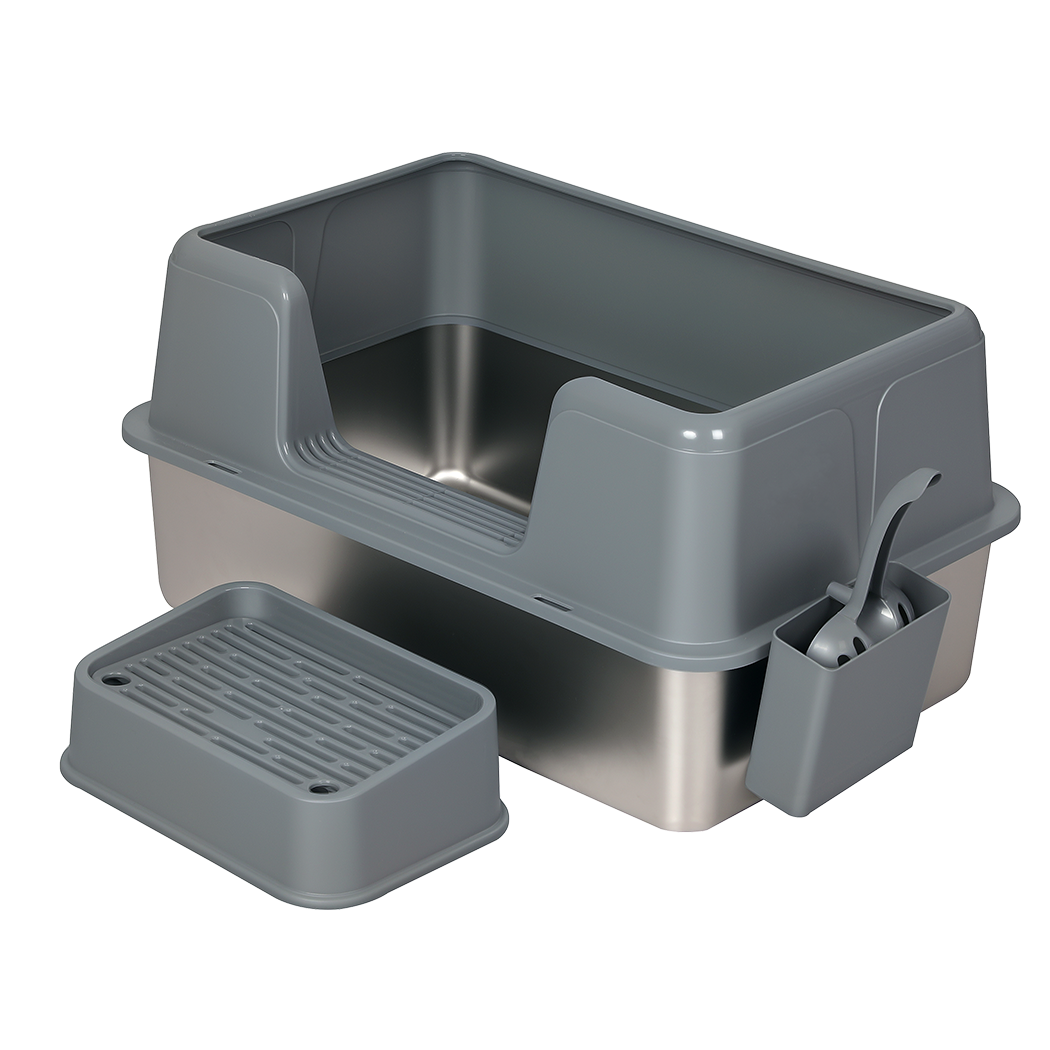 Stainless Steel Large Cat Litter Box 60x40x31.5cm