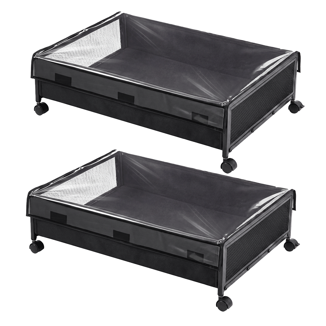 Under Bed Storage Boxes 48L Wheels Dustproof | Simpledeals