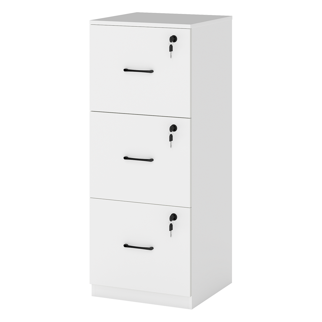 File Cabinet 3 Drawer White 41x41x103cm
