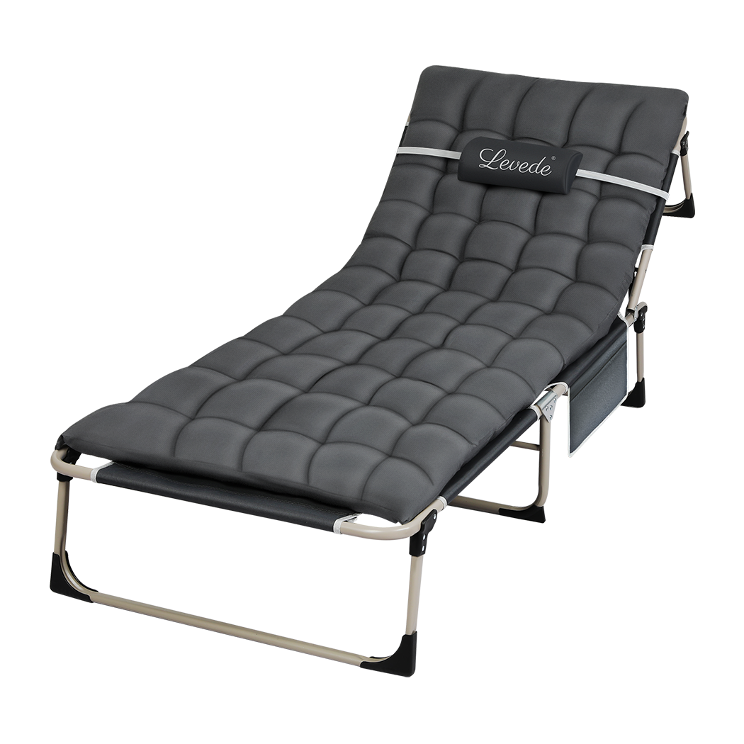 Folding Camping Bed Portable Grey 25x0.7cm