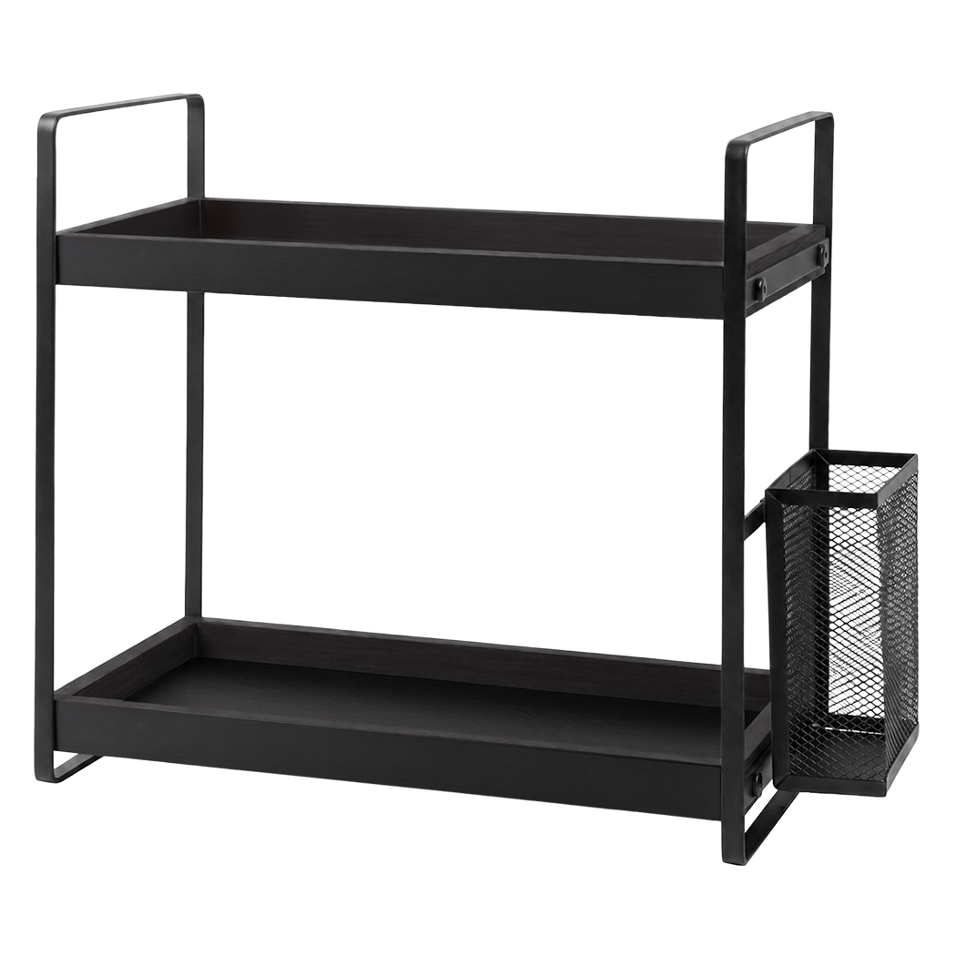 2-Tier Countertop Organiser Black Pine Iron | Simpledeals