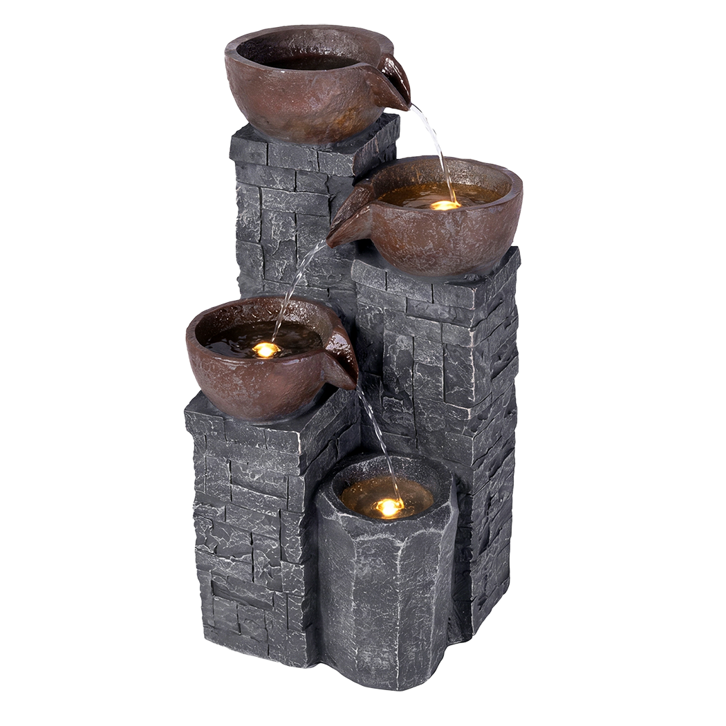 Water Fountain 4 Tier Grey 25x23x49cm